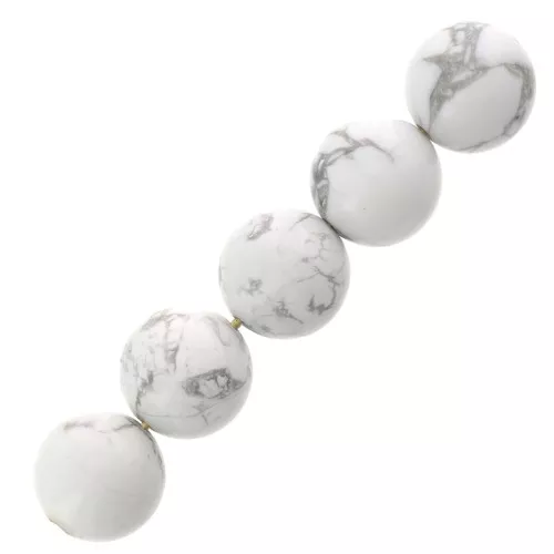 6mm Round beads - gemstone - Howlite x15