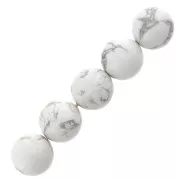 8mm Round beads - gemstone - Howlite x10
