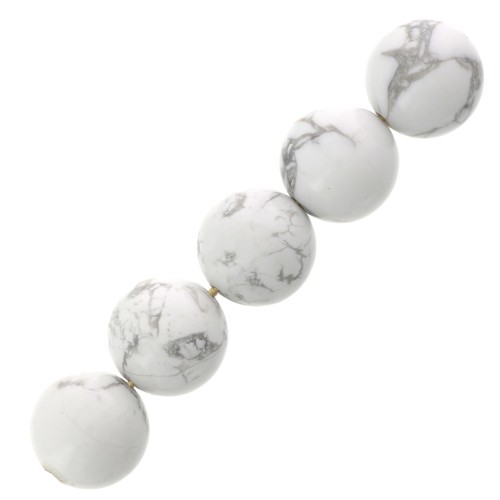 10mm Round beads - gemstone - Howlite x5