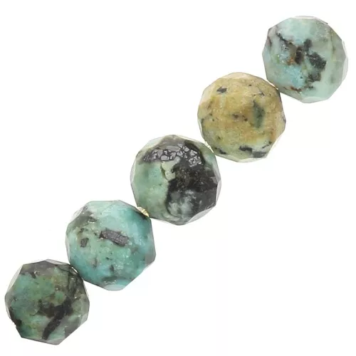 4mm Round faceted beads - Gemstone - African Turquoise - Jasper x20