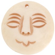 Pendant bone antique Moon face 37mm x1|raw }}