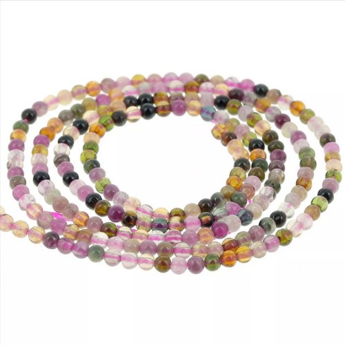 Round beads 2 mm gemstone - Tourmaline x38cm
