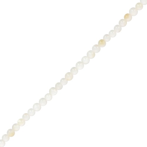 2mm Round beads - White mother-of-pearl x39cm