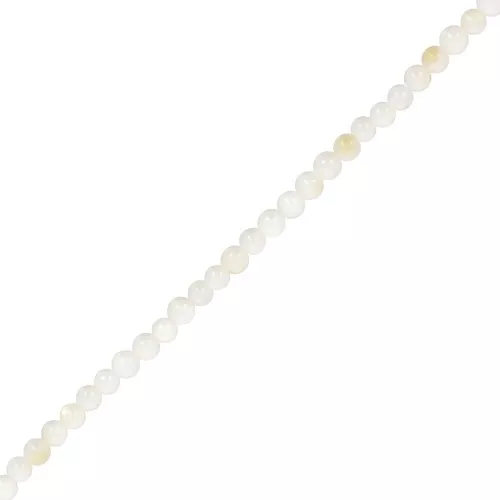 Round beads 2 mm - White mother-of-pearl x38cm