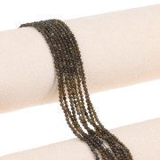 Round faceted beads 2 mm gemstone - Obsidian x39cm