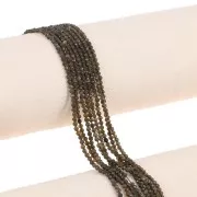 Round faceted beads 2 mm gemstone - Obsidian x39cm