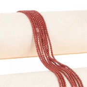 Round faceted beads 2 mm gemstone - Red Jasper x39cm