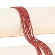 Round faceted beads 2 mm gemstone - Red Jasper x39cm