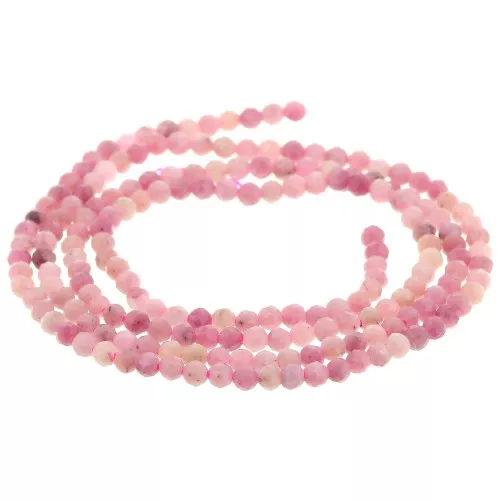 Round faceted beads 2 mm gemstone - Pink Jasper x38cm