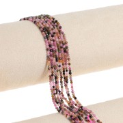Round faceted beads 2 mm gemstone - Tourmaline x39cm