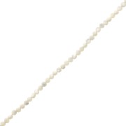 2mm Round faceted beads - White mother-of-pearl x39cm
