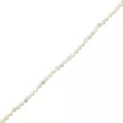 2mm Round faceted beads - White mother-of-pearl x39cm