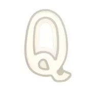 40x21mm Silicone mold for making the letter Q in resin x1