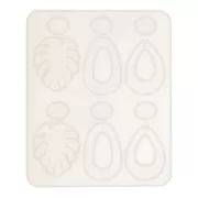 Silicone mold No. 2 for making resin earrings, 13 x 15.5 cm, 1 piece