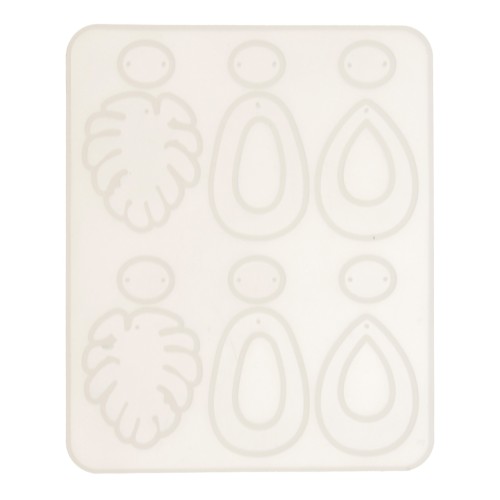 Silicone mold No. 2 for making resin earrings, 13 x 15.5 cm, 1 piece