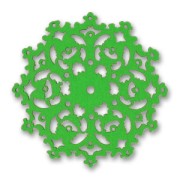 Wooden filigreed flower 50mm Green x1|raw }}