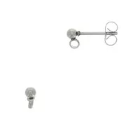 Stainless steel 3mm Ball earstuds with closed ring x100