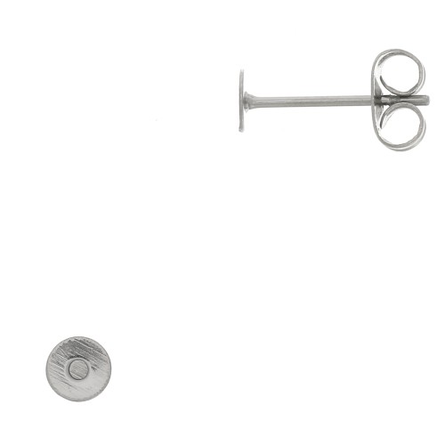 Disc earstuds 4 mm - Stainless steel x100