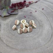 Round 2-tone metal button Atelier Brunette - Wink 9 mm Off-white/Maple x1