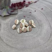 Round 2-tone metal button Atelier Brunette - Wink 9 mm Off-white/Maple x1