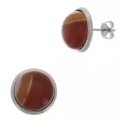 Stainless steel earstuds for 12 mm flat back cabochons x40