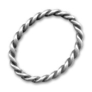 Twisted oval ring 30x25mm Old silver tone x1|raw }}