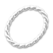 Twisted oval ring 30x25mm Silver tone x1|raw }}
