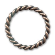 Twisted ring 26mm Old copper tone x1