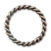 Twisted ring 26mm Old copper tone x1