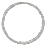 Hammered ring 32mm Rhodium tone  x1