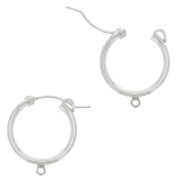 19mm 925 Sterling Silver Hoop earrings with open ring x2
