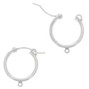 19mm 925 Sterling Silver Hoop earrings with open ring x2