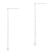 60mm 925 Sterling Silver Rectangular earthreads x2