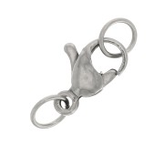 11mm Stainless steel Lobster clasp with open ring x100