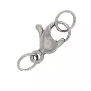 11mm Stainless steel Lobster clasp with open ring x100