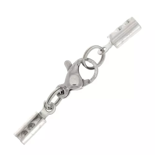 Stainless Steel 304 lace holder lobster clasp for 2 mm cord x20