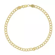 Gold filled double rombo mesh bracelet 3.6 mm x18.5 cm