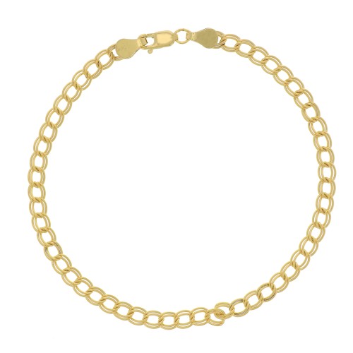 Gold filled double rombo mesh bracelet 3.6 mm x18.5 cm