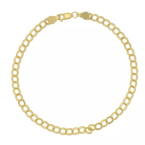Gold filled double rombo mesh bracelet 3.6 mm x18.5 cm