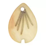 18x13mm Mother of pearl teardrop shaped sequin sheet - Brown x1