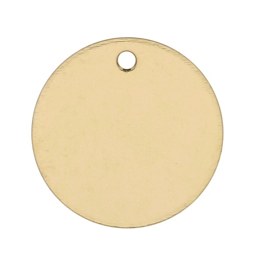 13mm Gold filled round medal charm to engrave x1