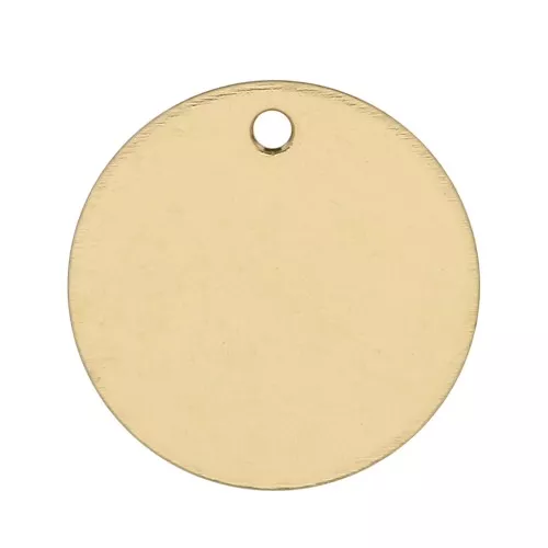 13mm Gold filled round medal charm to engrave x1