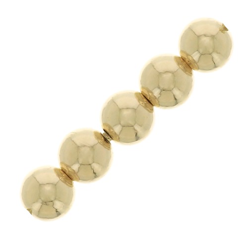 4mm Light gold filled round beads x10