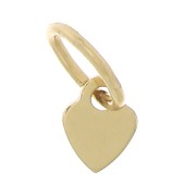 4.5 x 3.5mm Gold Filled Heart charm with closed ring x1