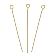34x0.6mm Gold filled Eye pins x10