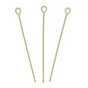 34x0.6mm Gold filled Eye pins x10
