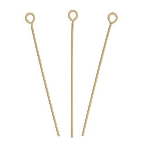 34x0.6mm Gold filled Eye pins x10