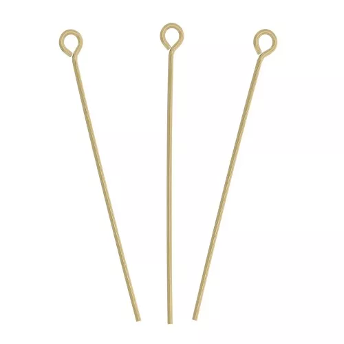 34x0.6mm Gold filled Eye pins x10