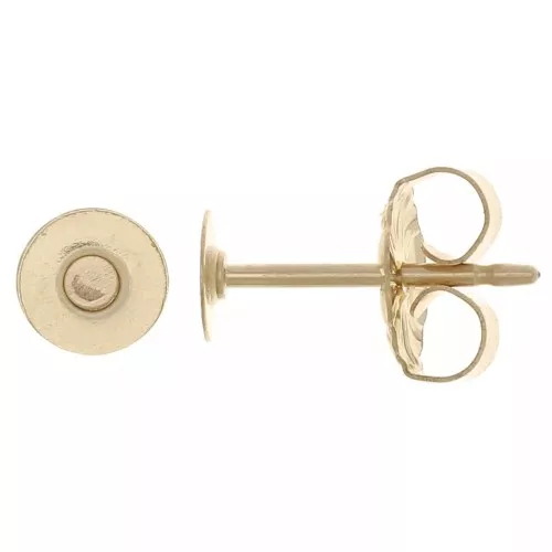 Disc earstuds 5 mm for cabochon - Gold filled (gold laminated) x2