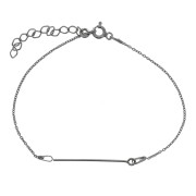 17.5cm 925 Sterling Silver Mesh bracelet to be personalised - Black Rhodium x1|raw }}